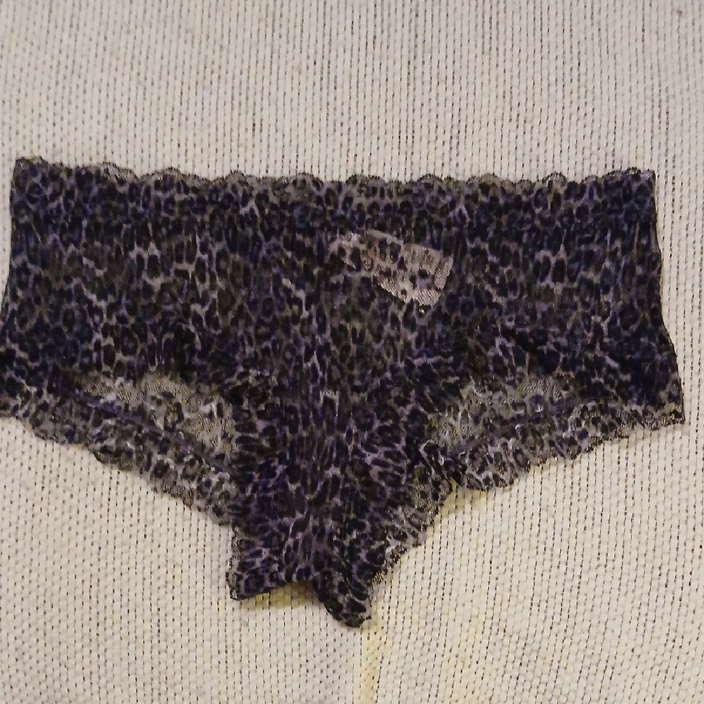 Victoria's Secret Leopard Print Panties - Black and Purple